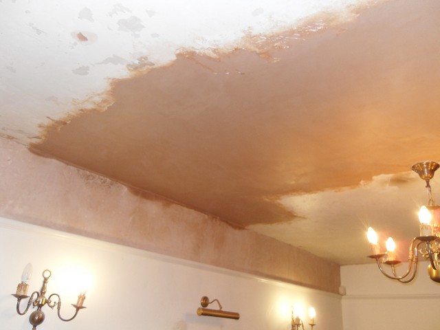 Finished ceiling plaster repair will be ready for decorating when dry.