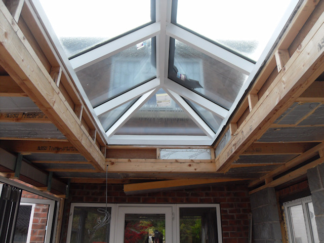 Lantern skylight before plasterboard and skim